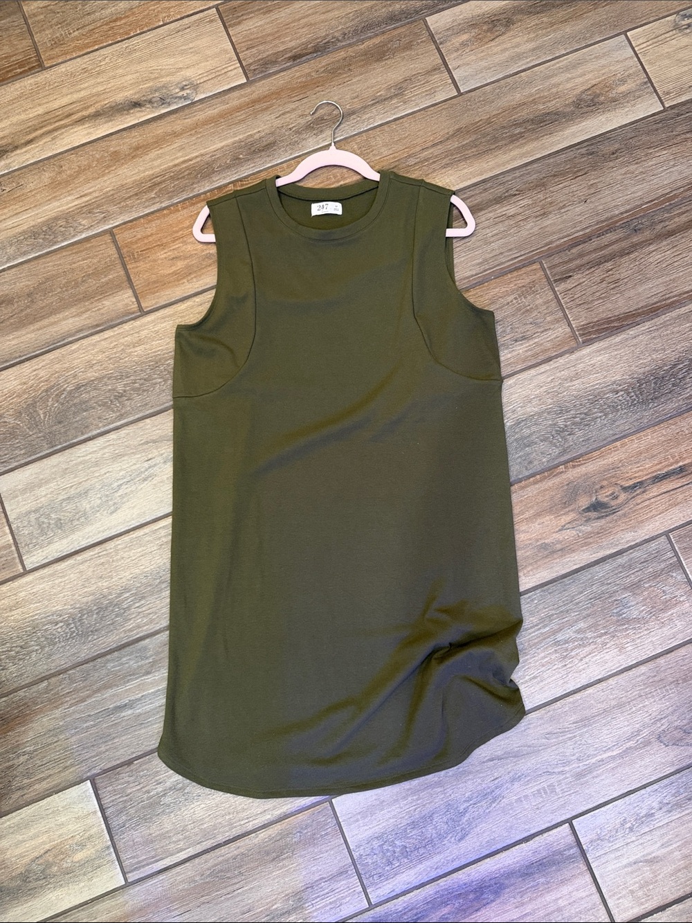 Sleeveless Olive Green Tank Top — Minimal Crewneck